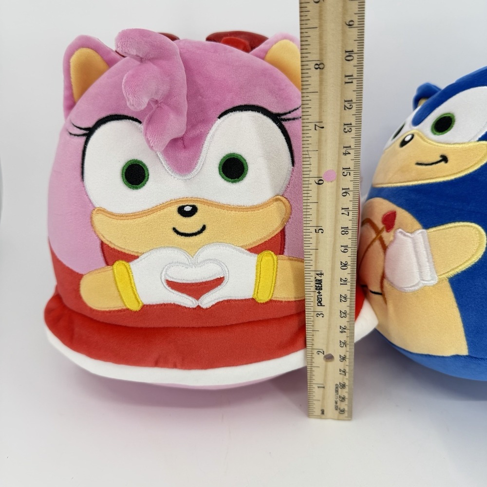 New Squishmallows Sonic the Hedgehog & Amy Love 8" Plush Valentine's Day Set 2 - Picture 6 of 6